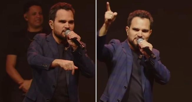 Luciano Camargo ministrando na igreja. (Foto: Reprodução/Instagram/Luciano Camargo)