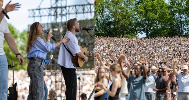 A Conferência de Pentecostes Opwekking atraiu uma multidão no parque Walibi Holland. (Foto: Instagram/Opwekking).