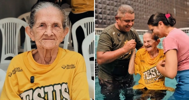 O batismo de Deusarina. (Foto: Reprodução/Instagram/Fabricio Freitas)