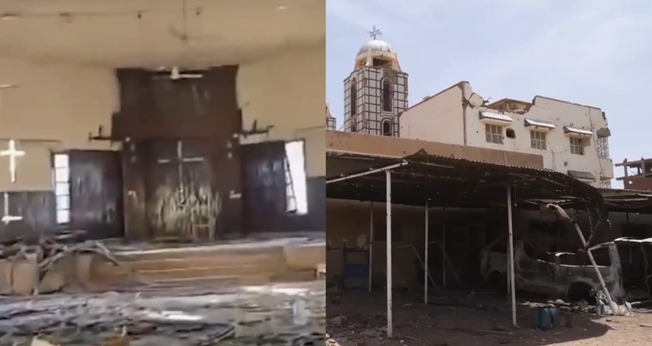 Templos foram destruídos durante a guerra no Sudão. (Foto: Reprodução/CBN News).