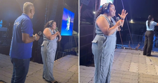 Raquel ministrando na Marcha para Jesus no RN. (Foto: Reprodução/Instagram/Raquel Nery)