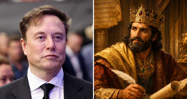Elon Musk e o Rei Salomão. (Foto: Wikipedia)