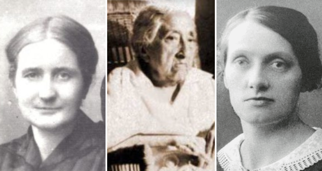 Lina Nyström, Celina Martins Albuquerque e Frida Vingren. (Fotos: Reprodução/Wikipedia)