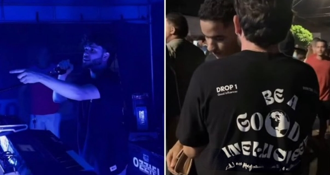 João evangelizando jovens no baile funk. (Foto: Reprodução/Instagram/João Basques)