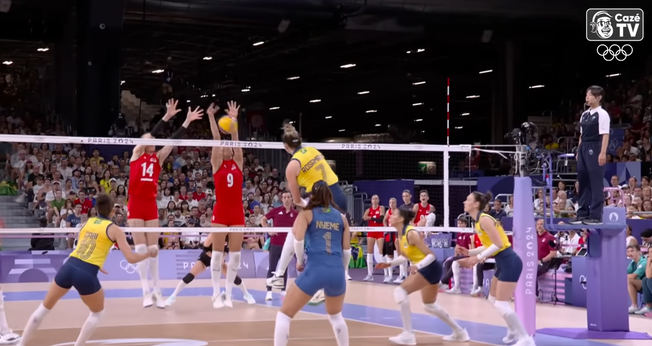 Disputa de Bronze entre Brasil X Turquia nas Olimpíadas Paris 2024. (Captura de tela/YouTube/CazéTV)
