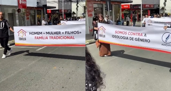 A igreja exigiu mensagens sobre a visão bíblica de família no desfile. (Foto: Reprodução/Instagram/ieadicara).