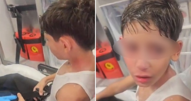William na ambulância após o ataque. (Foto: Reprodução/X/Yossi Eli)