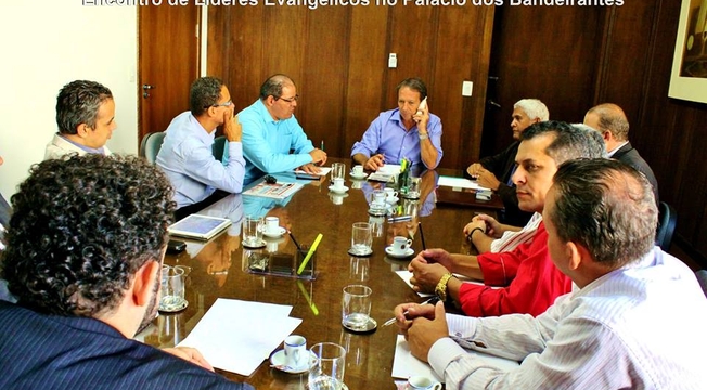 Reunião com líderes evangélicos no Palácio dos Bandeirantes Reunião com líderes evangélicos no Palácio dos Bandeirantes