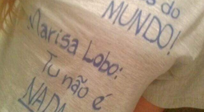 Camiseta com frase de ataque a Marisa Lobo