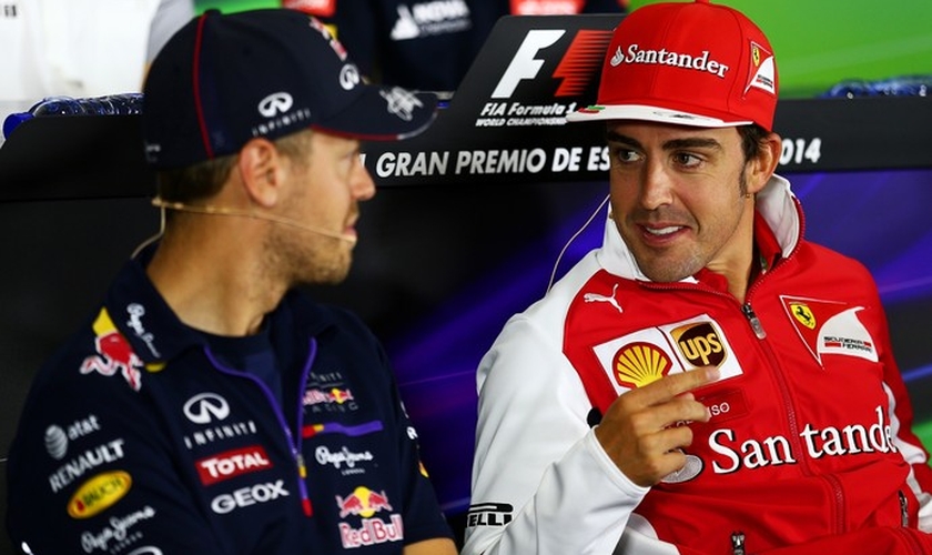Sebastian Vettel e Fernando Alonso no GP da Espanha. Alemão pode assumir lugar do espanhol