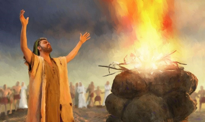 Cena ilustra Elias na "batalha" contra os adoradores de Baal, provando o poder de Deus. (Foto: Getty)