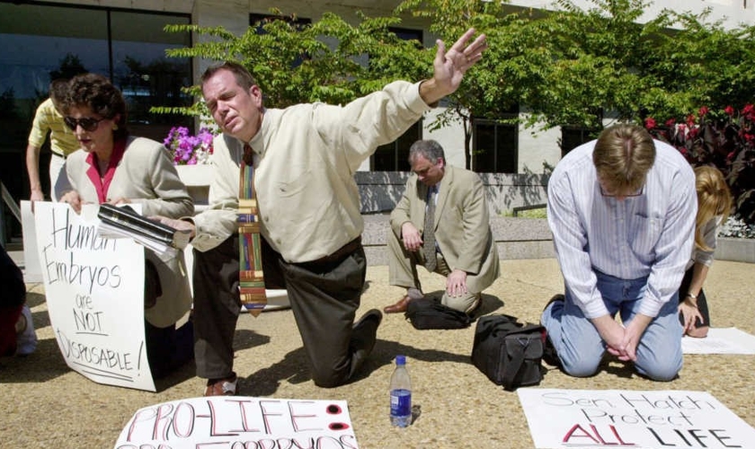 Pastores participam de ação contra o aborto, nos EUA. (Foto: Getty Images)