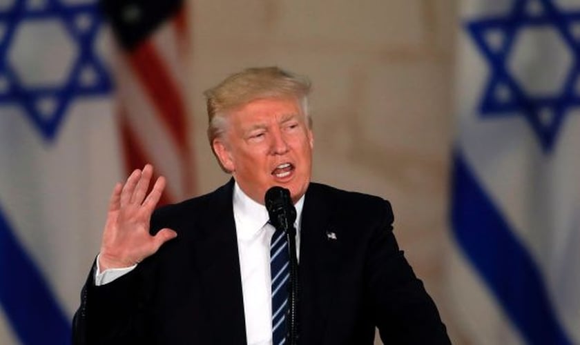 Presidente dos EUA, Donald Trump, discursa durante uma visita ao Museu de Israel em Jerusalém. (Foto: Menahem Kahana/AFP)