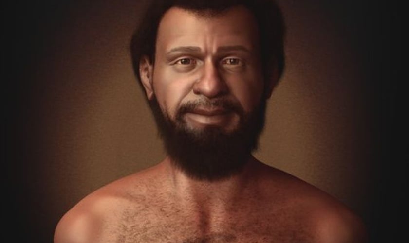 Possível aparência de Jesus desenvolvida pelo designer gráfico Cícero Moraes, especialista em reconstituição facial forense. (Foto: Cícero Moraes/BBC Brasil)