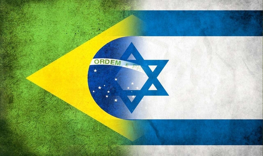 Bandeiras do Brasil e de Israel juntas. (Imagem: Getty)