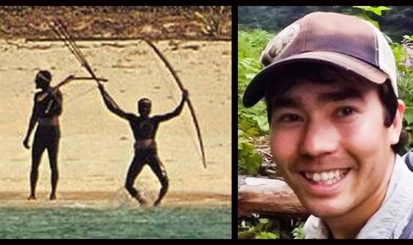 John Allen Chau foi recebido a flechadas pela tribo, mas continuou andando e depois teve uma corda amarrada em seu pescoço e foi arrastado pela praia. (Foto: PageSeven)