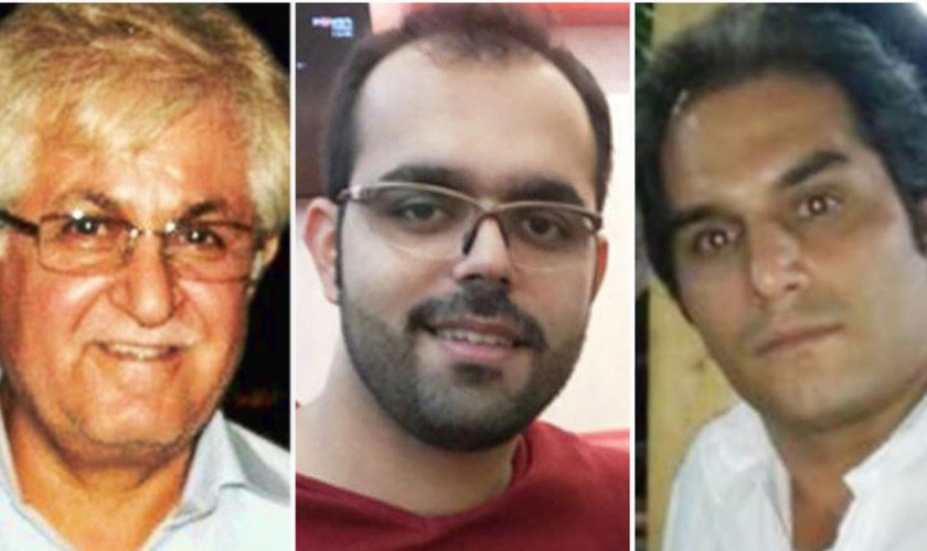 Pastor Victor Bet Tamraz, Amin Afshar Naderi e Hadi Asgari, três cristãos condenados a 10 a 15 anos de prisão em julho de 2017. (Foto: Reprodução/Radio Farda)