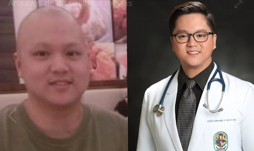O filipino Albien Emmanuel Gacias venceu um câncer de pulmão e se formou em medicina. (Foto: Reprodução)