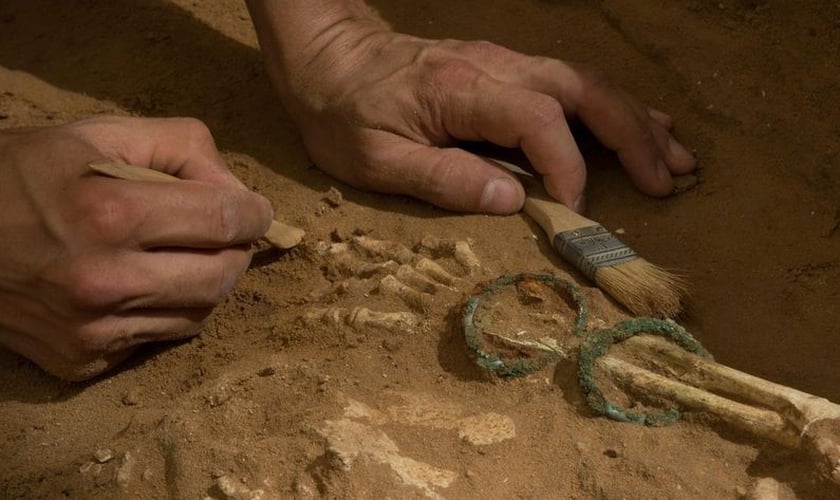 Escavações feitas em cemitério filisteu na cidade de Ascalão. (Foto: Melissa Aja/Leon Levy Expedition)