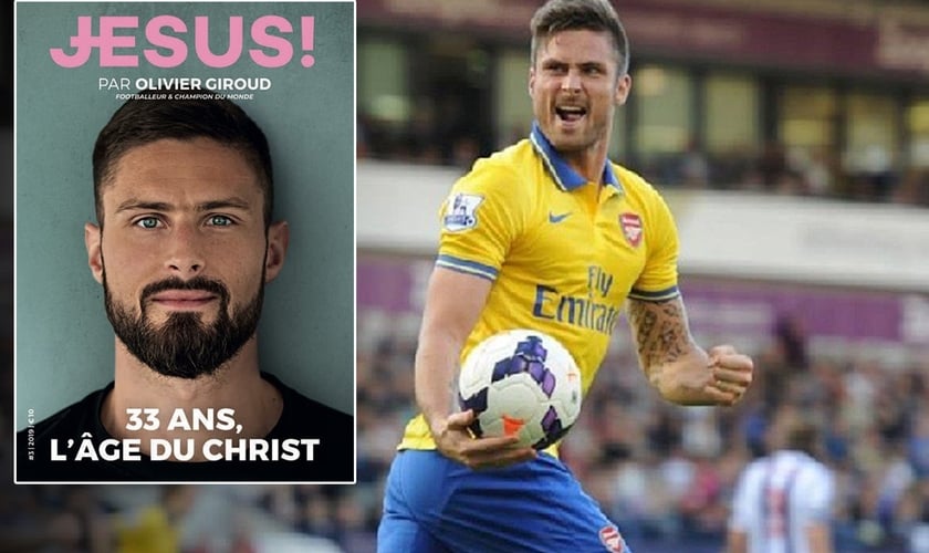 Olivier Giroud é capa da revista francesa ‘Jesus’ de setembro. (Foto: Reprodução/Instagram)
