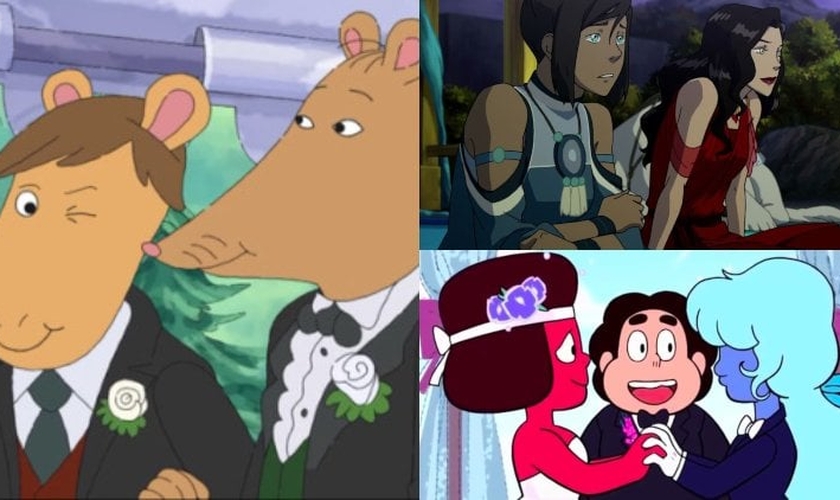 Cada vez mais desenhos animados têm incluído personagens LGBT em seus roteiros. (Imagem: Pride)