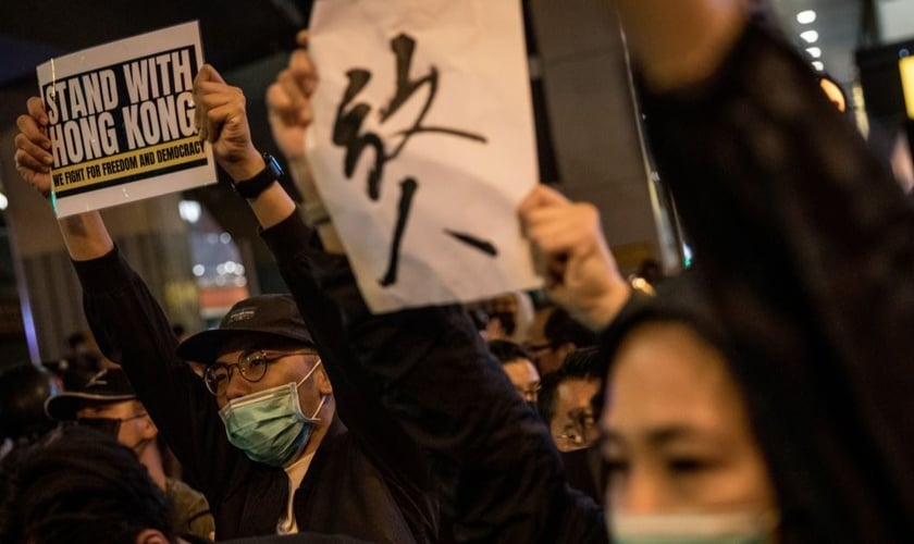 Protestos em Hong Kong reivindicam democracia. (Foto: Chris McGrath/Getty)