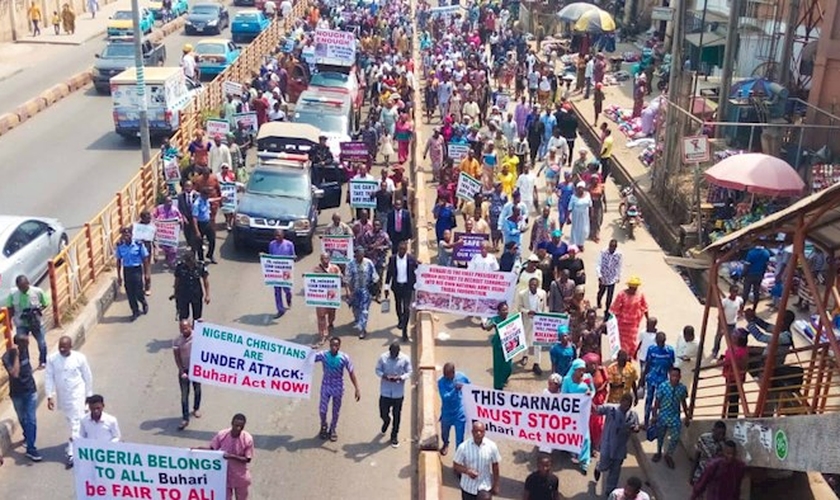 5 milhões de cristãos marcham em 28 dos 36 estados da nigerianos. (Foto: Reprodução / CAN).
