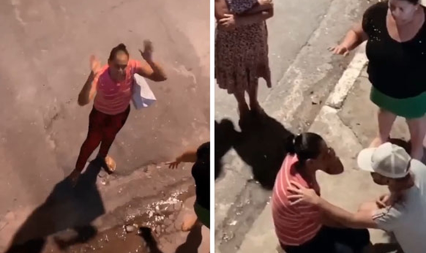 Vídeo publicado nas redes sociais mostra o momento em que uma mulher se reconciliou com Deus. (Foto: Reprodução)