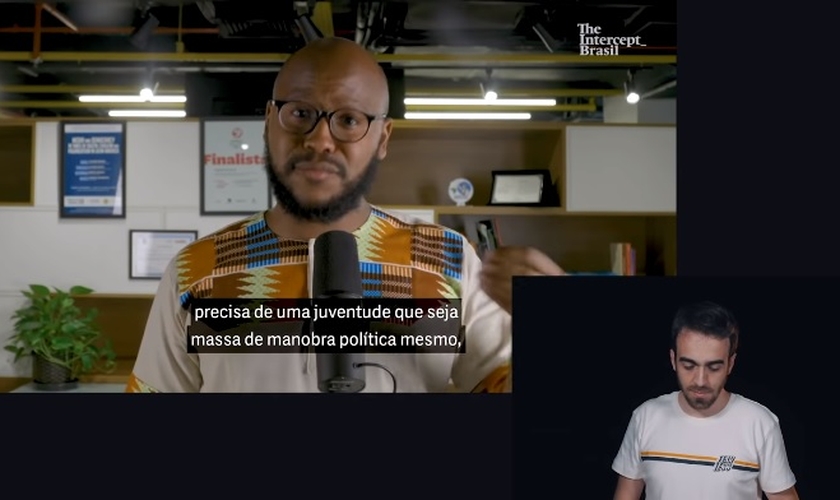 Vídeo publicado pelo Intercept Brasil teve resposta de Henrique Krigner, membro da liderança do The Send Brasil. (Imagem: Youtube / Reprodução)