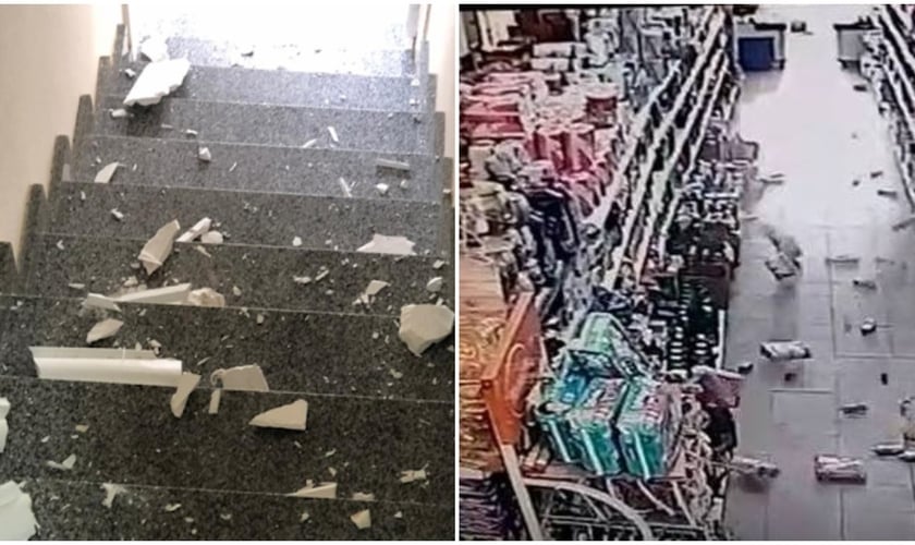 Imagens mostram danos provocados por terremoto de magnitude de 3,5 que atingiu o Recôncavo Baiano. (Foto: Reprodução / Nova Iguassu Online) 