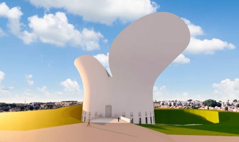 O projeto arquitetônico do Museu da Bíblia é inspirado em croquis do renomado arquiteto Oscar Niemeyer. (Imagem: Divulgação)
