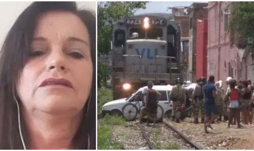 Carro de Luciane Aparecida foi arrastado por um trem; imagens circularam na última semana. (Foto: Reprodução / Globo) 