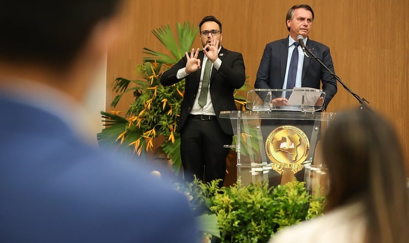 Jair Bolsonaro em participação nas 113ª e 114ª Assembleias Gerais Ordinárias da CEADEB, em Salvador. (Foto: Marcos Corrêa/PR)