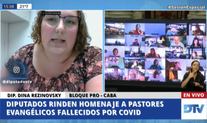 Congressistas prestam homenagem aos pastores que morreram na Covid-19 na Argentina. (Foto: Reprodução / Twitter)