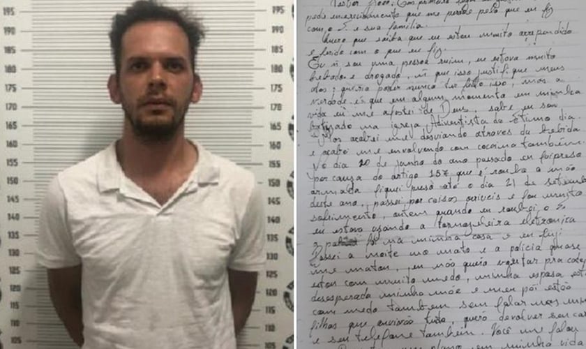 João Marcos Landmann roubou e depois devolveu carro de pastor, junto com uma carta. (Foto: Divulgação/Polícia Civil de GO)