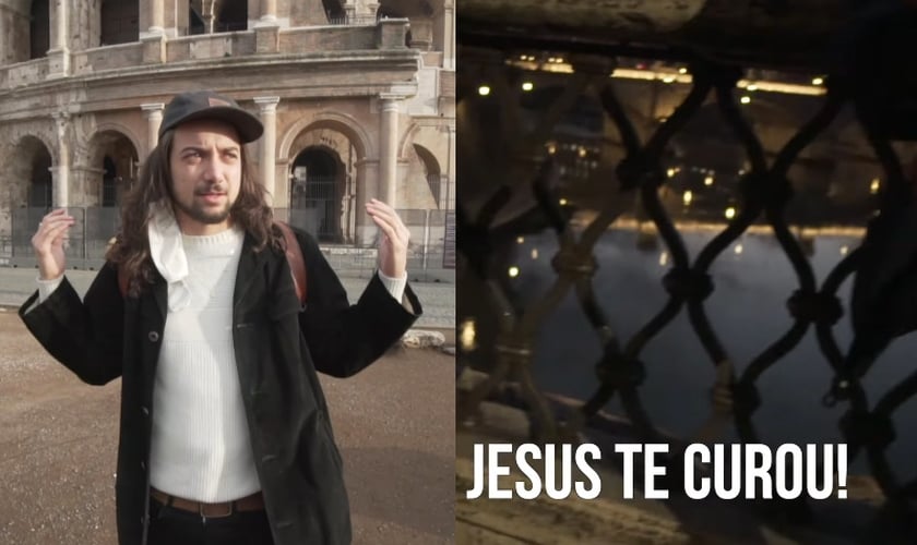 O brasileiro Luca Martini filmou sua saga de evangelismo em Roma. (Foto: YouTube/Luca Martini)