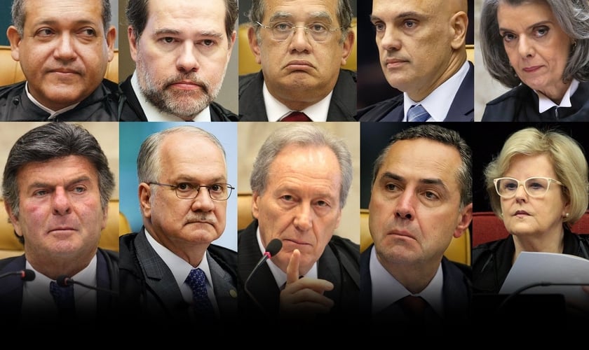 Composição de ministros do Supremo Tribunal Federal. (Foto: Montagem/Guiame)