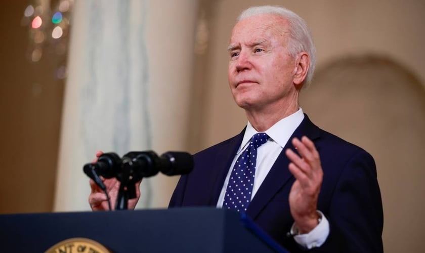 Presidente dos Estados Unidos, Joe Biden, durante discurso na Casa Branca. (Foto: Tom Brenner/Reuters)