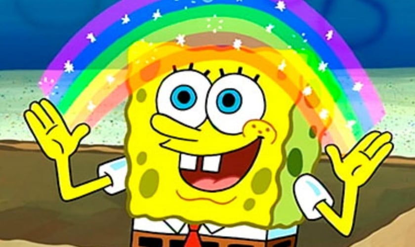 Em 2020, a Nickelodeon assumiu oficialmente que Bob Esponja é um personagem LGBT. (Foto: Pinterest)