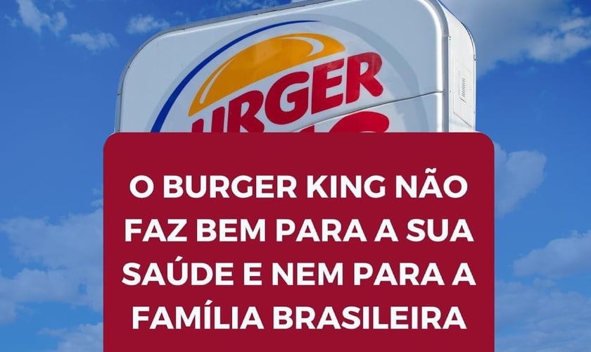 Imagem com crítica à campanha do Burger King tem viralizado. (Foto: Redes sociais/Montagem Guiame)