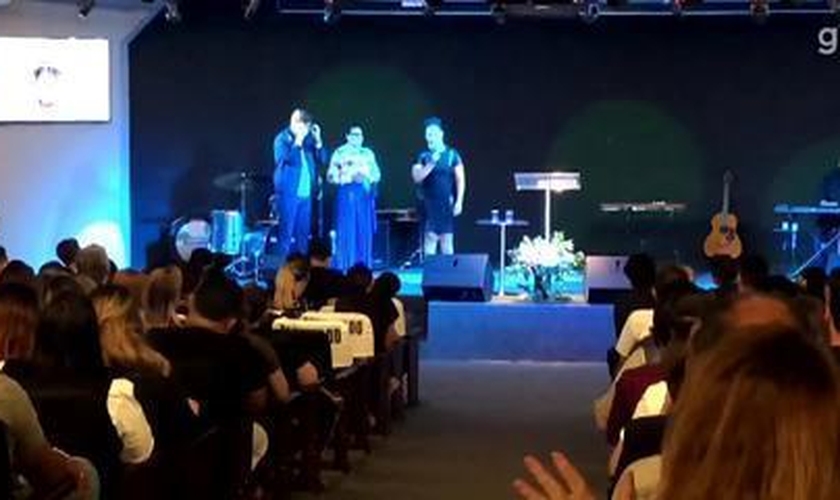 Culto na Assembleia de Deus em homenagem a Marília Mendonça, em Goiânia. (Imagem: Reprodução Vídeo)