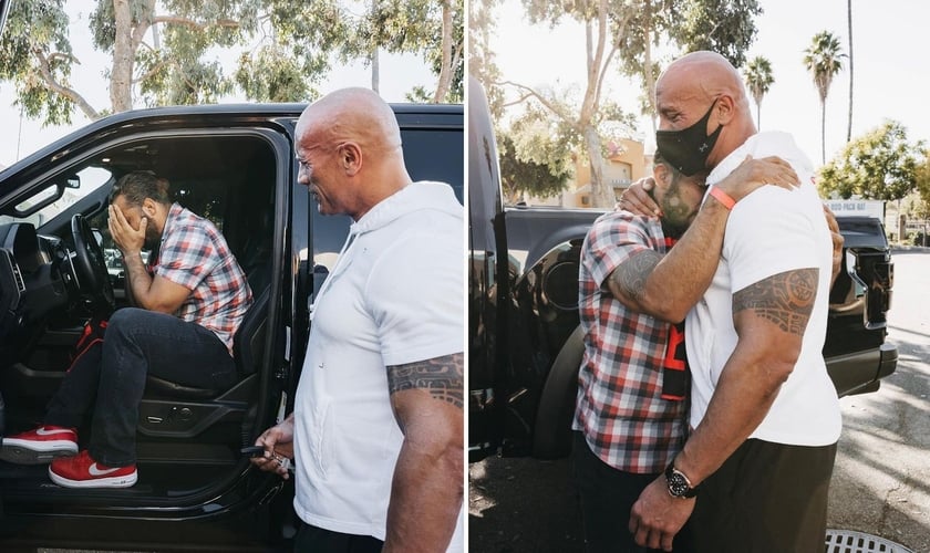 O ator Dwayne Johnson deu seu carro a Oscar Rodriguez. (Foto: The Rock/Instagram)