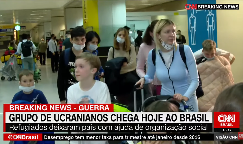Mais de 300 ucranianos serão acolhidos por igrejas brasileiras. (Foto: Reprodução/CNN Brasil).