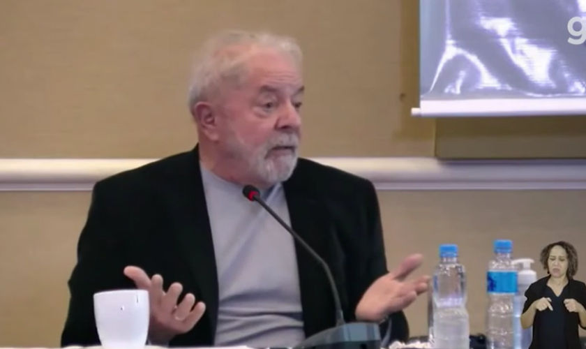 Lula durante fala em defesa do aborto. (Captura de tela G1)