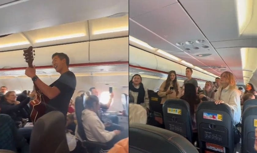 Louvor no avião viralizou na internet. (Foto: Instagram/Jack Jensz Jr.)