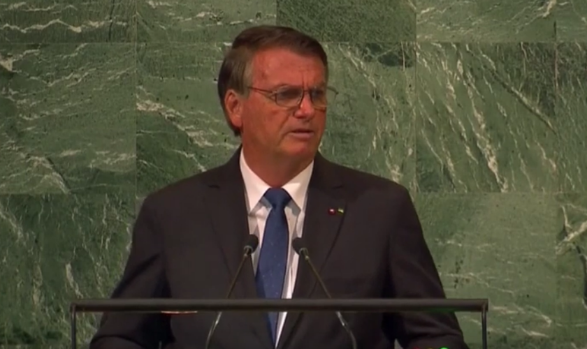 Jair Bolsonaro discursa na Assembleia Geral da ONU, 20 de setembro de 2022. (Captura de tela/BBC)