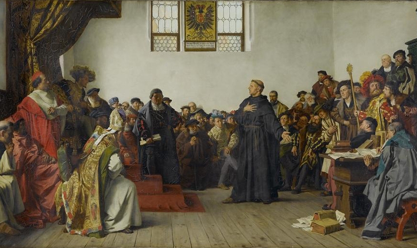 Pintura de Lutero na Assembleia de Worms, por Anton von Werner (1843–1915).