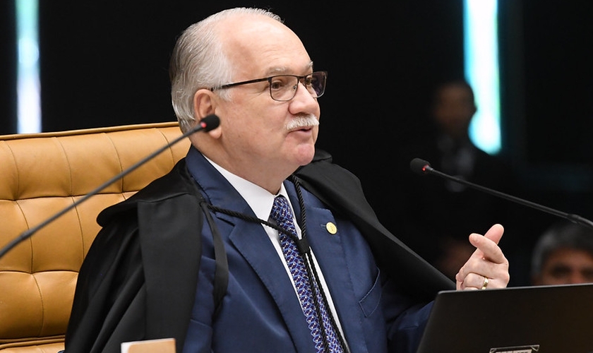 Ministro Edson Fachin durante a sessão plenária. (Foto: Carlos Moura/SCO/STF)