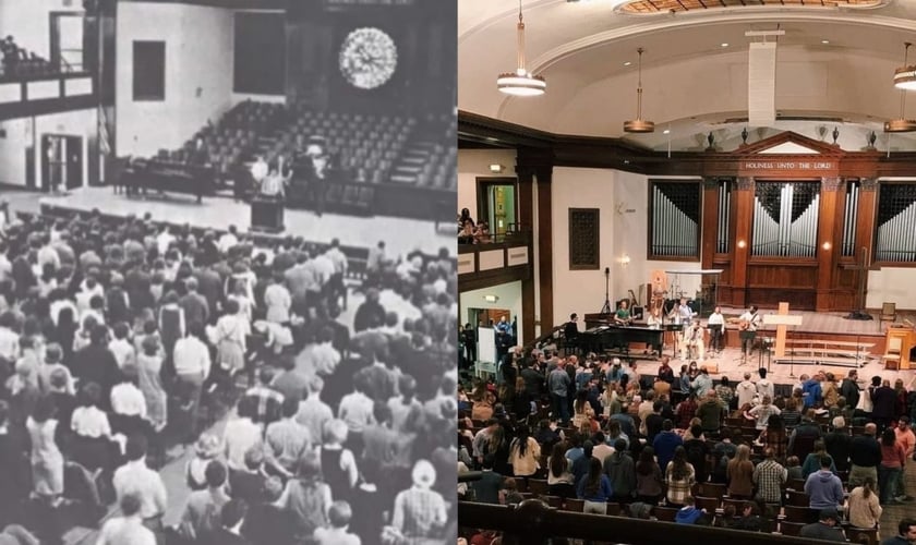 Há 50 anos, o campus da Asbury foi tomado pelo mover de Deus. (Foto: Reprodução/YouTube/Epworth League/Instagram/Allen Hood).