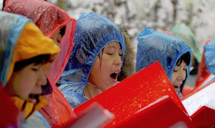 A Igreja Shouwang de Pequim durante um culto em um dia de neve em 2011. (Fonte: ChinaAid)